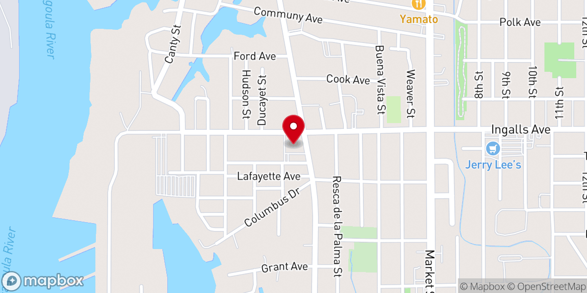 Map showing location of First Presbyterian Church