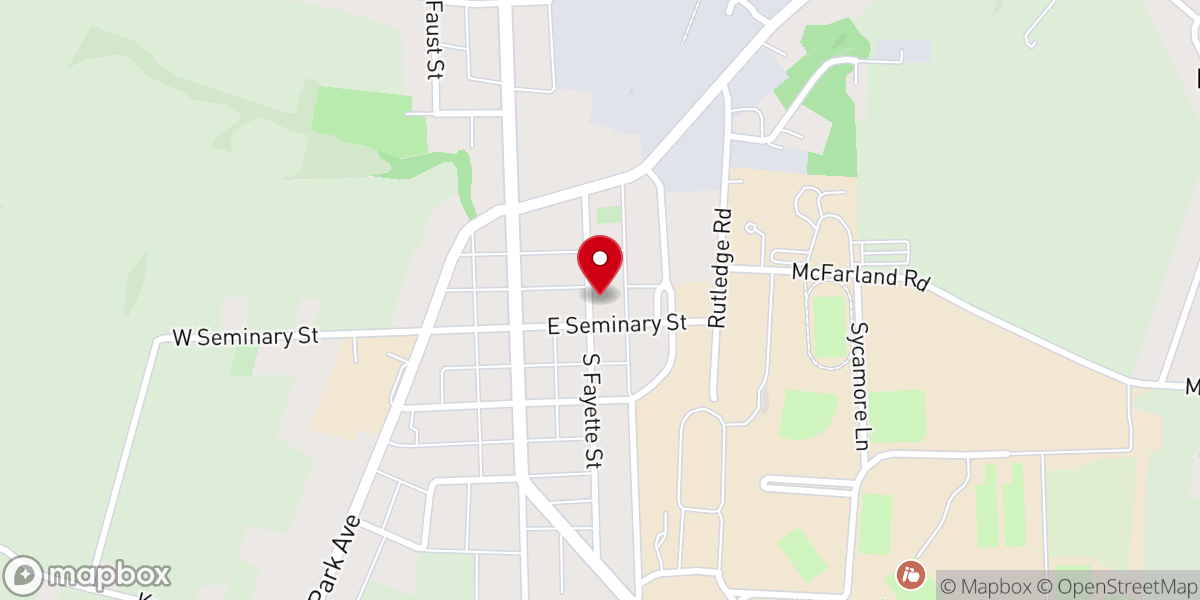 Map showing location of First UMC Mercersburg