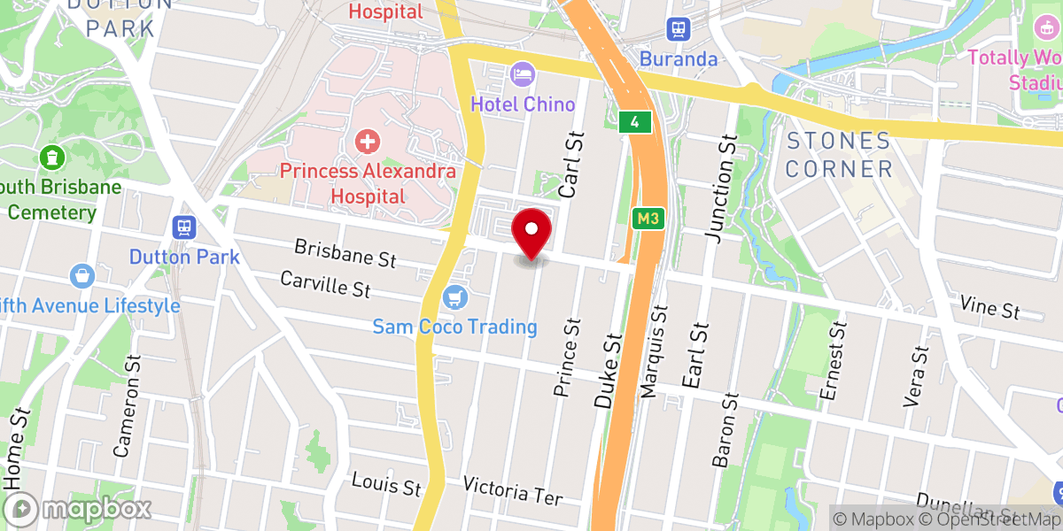 Map showing location of St Philip's Anglican Church