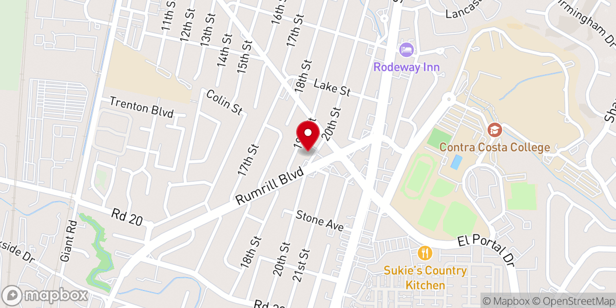 Map showing location of Tabernaculo Biblico Bautista Richmond CA