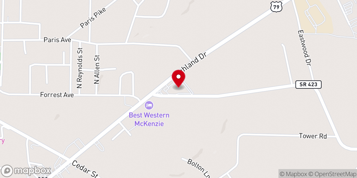 Map showing location of McKenzie Church of Christ
