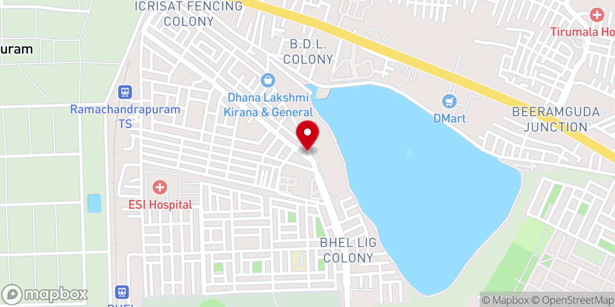Map showing location of The Pentecostal Mission Church (R.C. Puram)