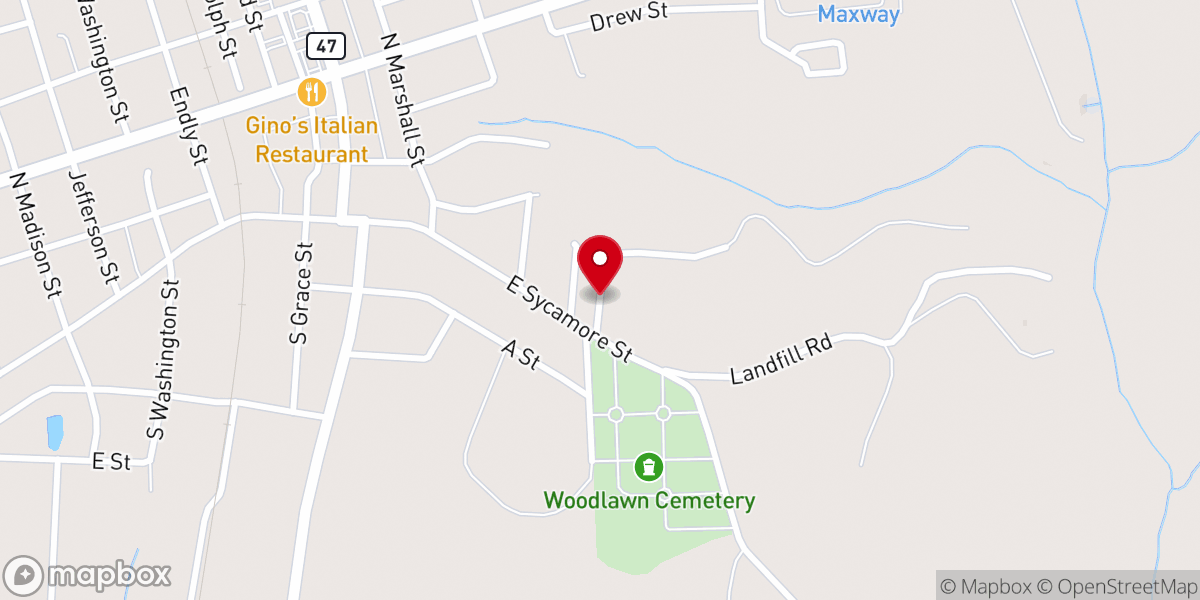 Map showing location of Chase City Church of God