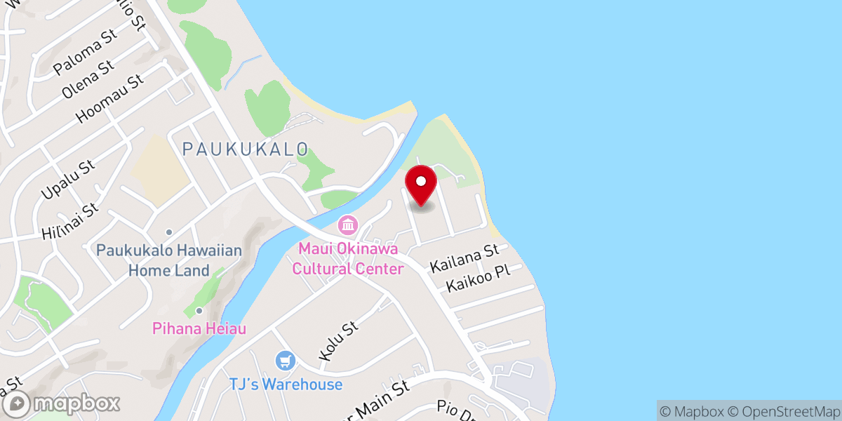 Map showing location of Maui Jinja Shinto Shrine