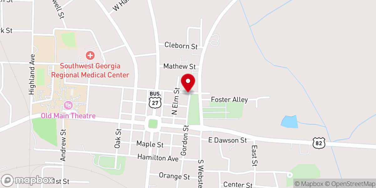 Map showing location of Antioch Missionary Baptist Church
