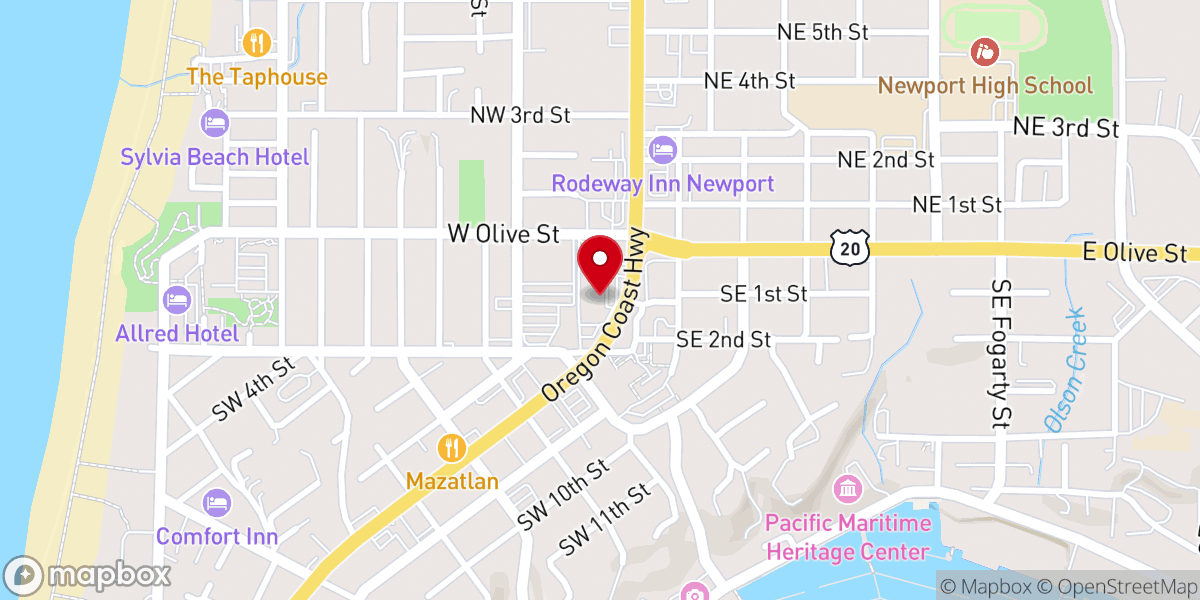 Map showing location of Newport Bay Candle Co