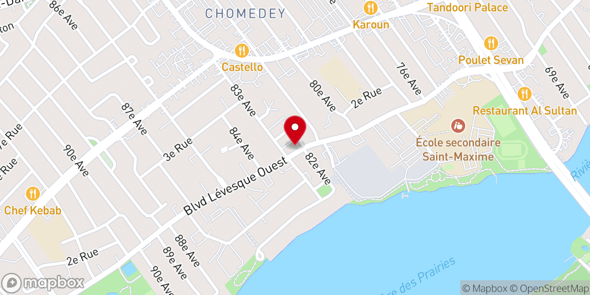 Map showing location of Montreal Bible Baptist Church (MBBC)