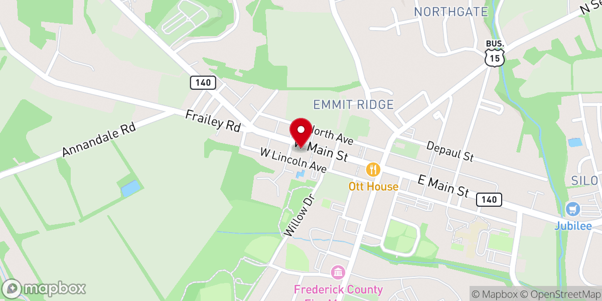 Map showing location of Trinity United Methodist Church