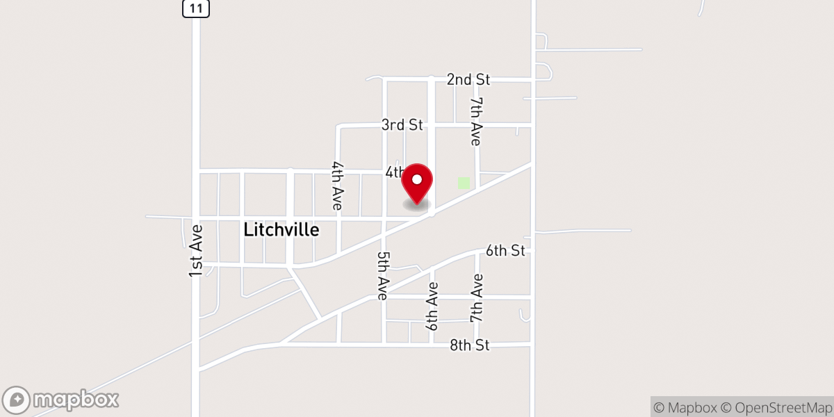 Map showing location of First Lutheran Church