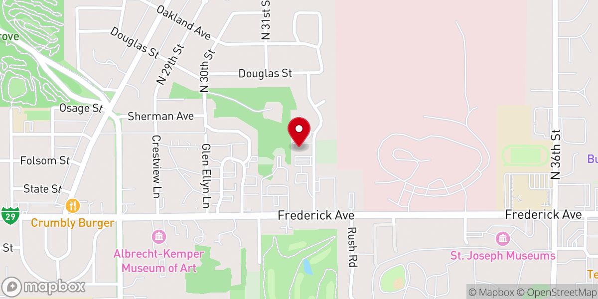 Map showing location of Life Church