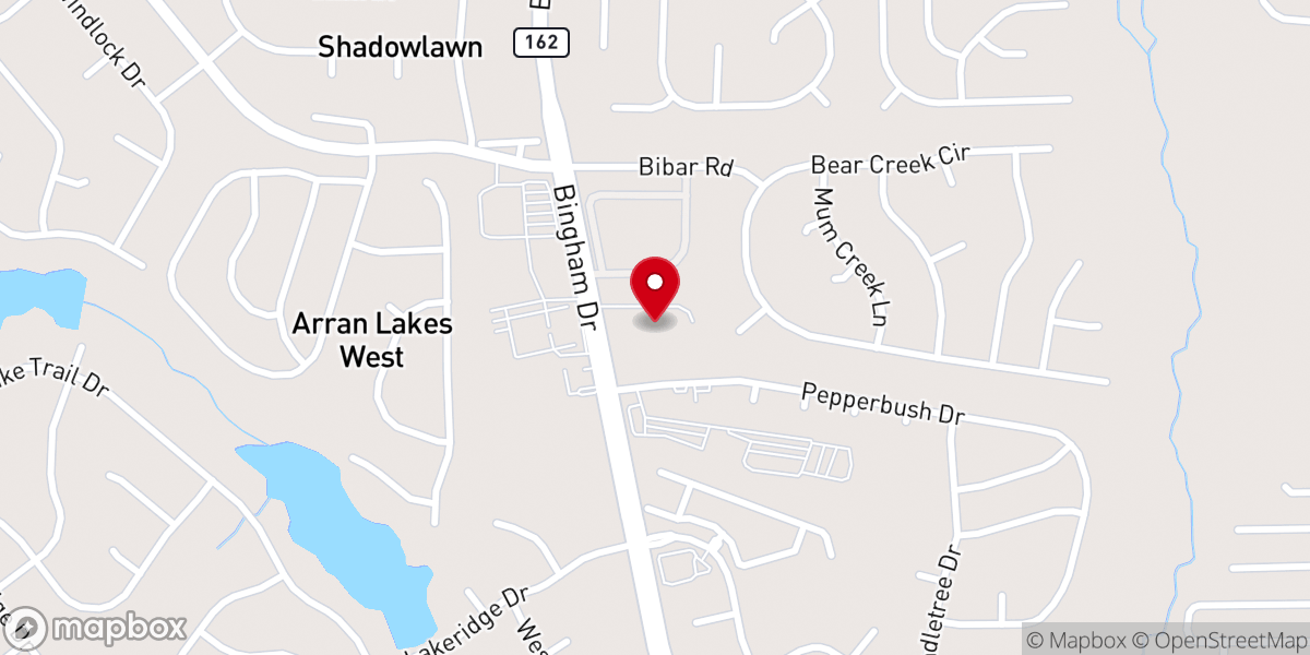Map showing location of Calvary Bible Church