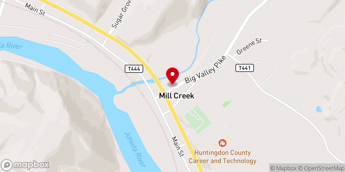 Map showing location of Mill Creek United Methodist