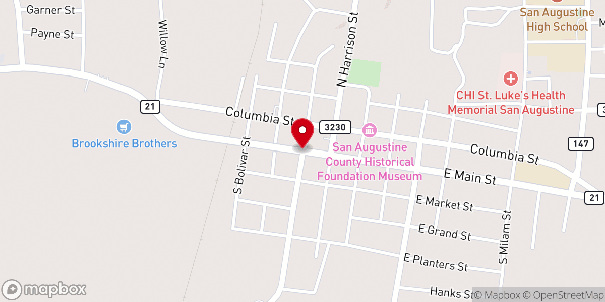 Map showing location of Macune Missionary Baptist