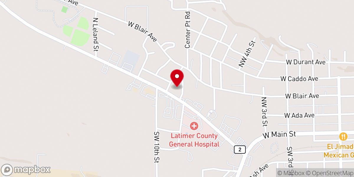 Map showing location of Wilburton Seventh-day Adventist Church