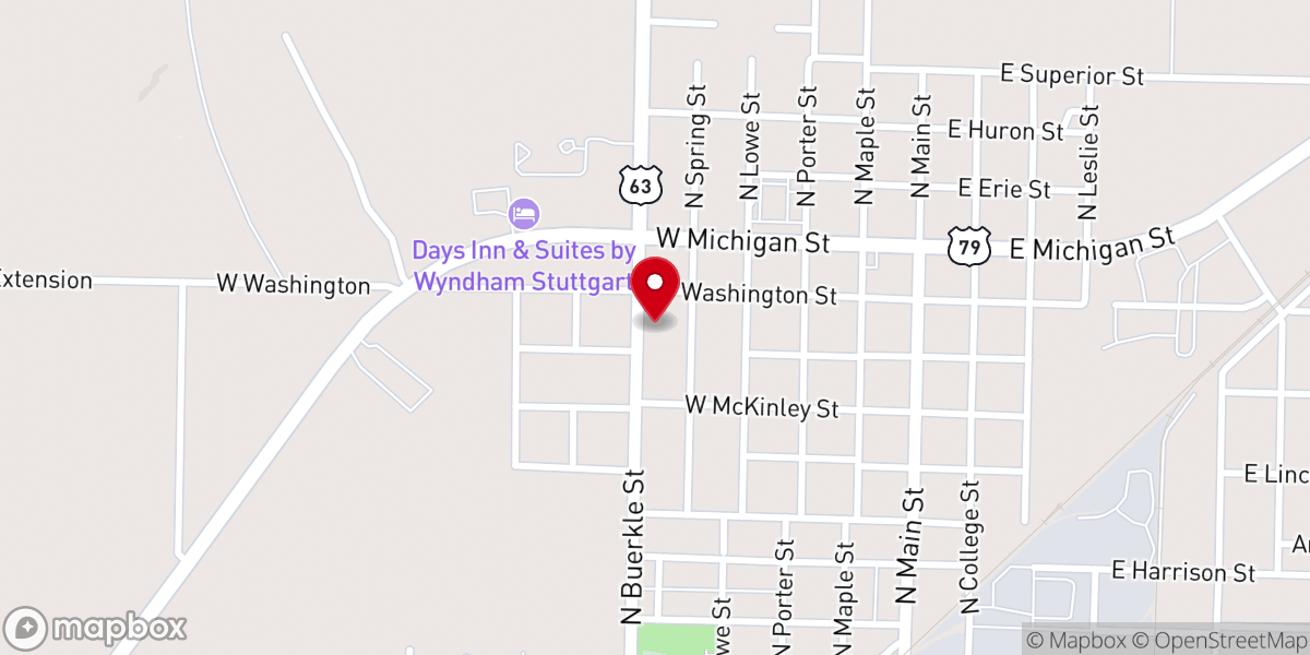 Map showing location of Allen Temple Missionary Baptist Church