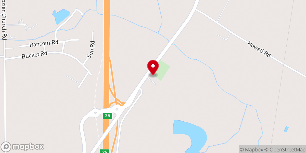 Map showing location of Tenmile Center Church