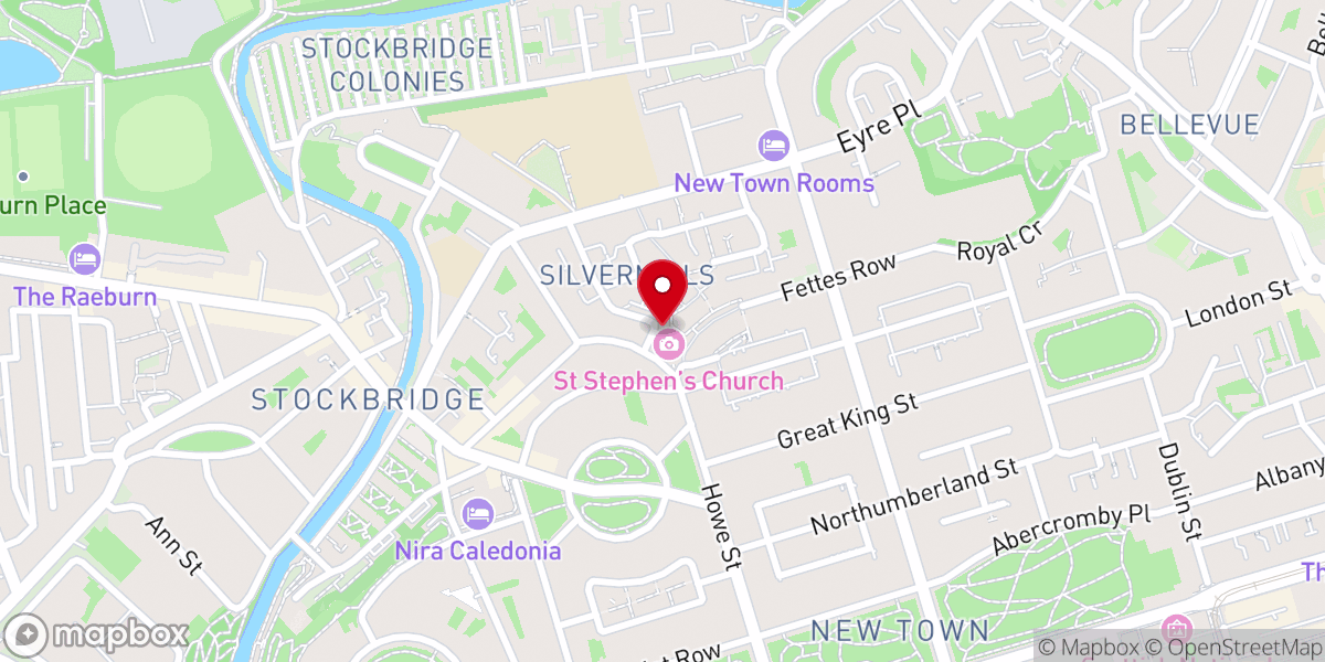 Map showing location of St Stephen's Church, Edinburgh