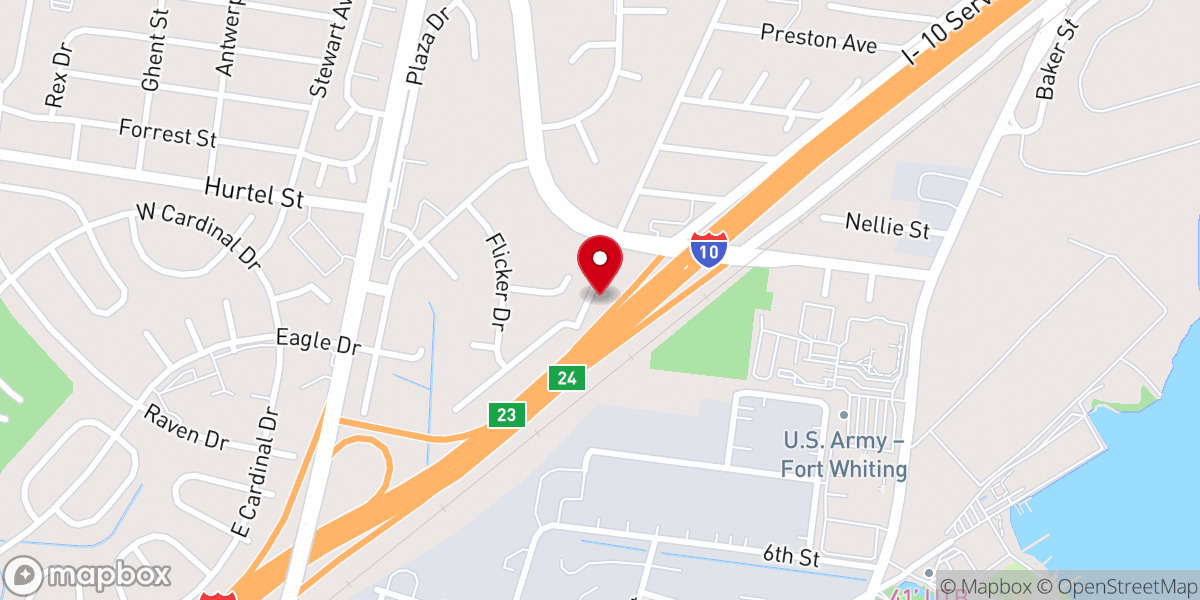 Map showing location of Cornerstone Baptist Church