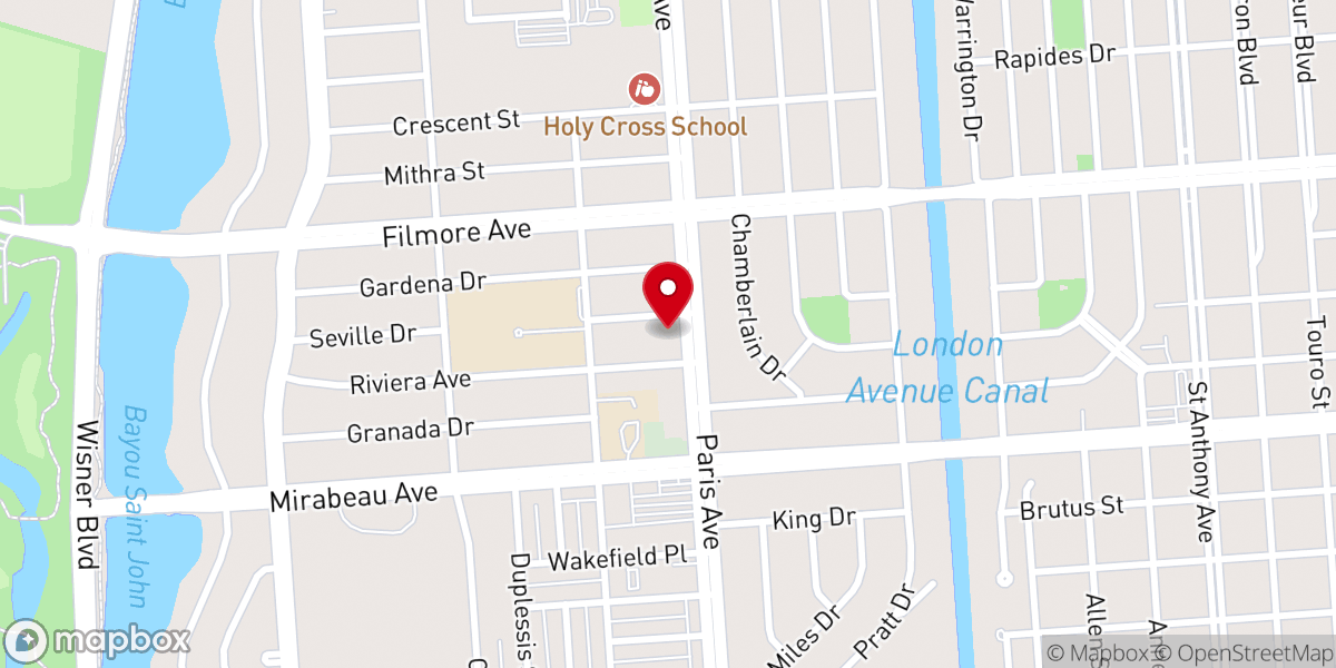 Map showing location of Hope Christian Church of New Orleans