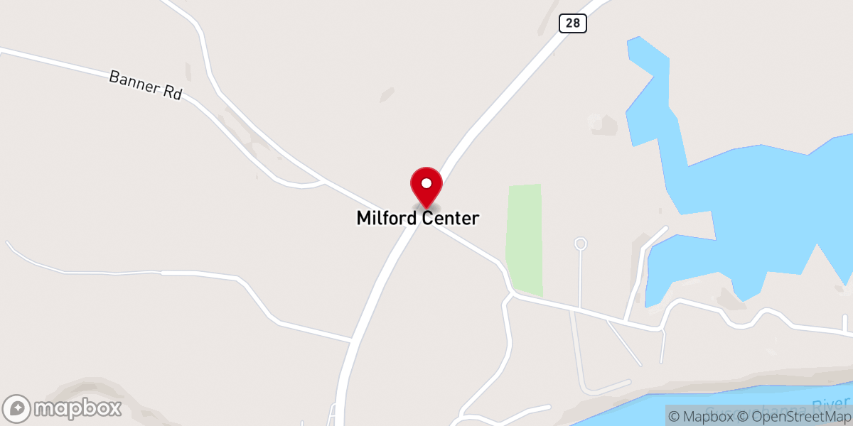 Map showing location of Milford Center Community Bible Church