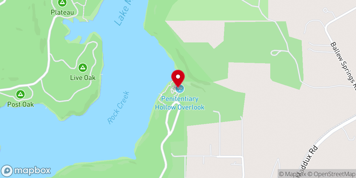 Map showing location of Penitentiary Hollow