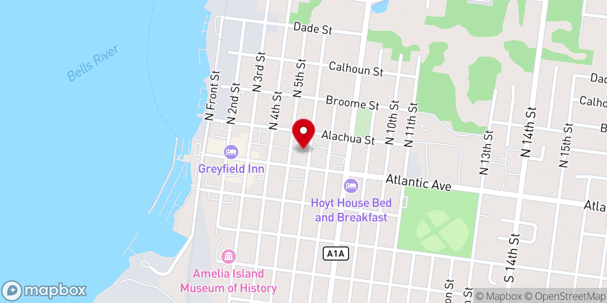 Map showing location of First Presbyterian Church - Alday Cottage