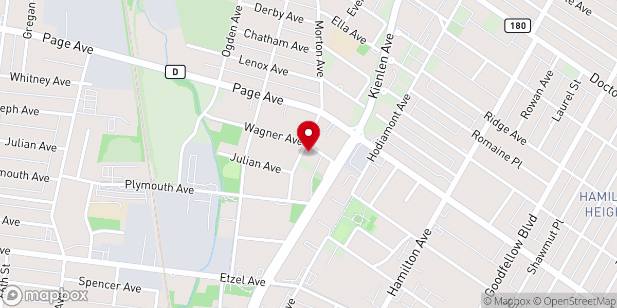 Map showing location of Wagner Avenue Church of Christ