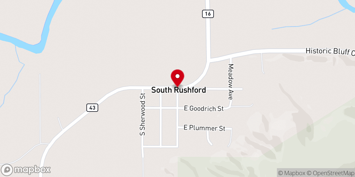 Map showing location of South Rushford