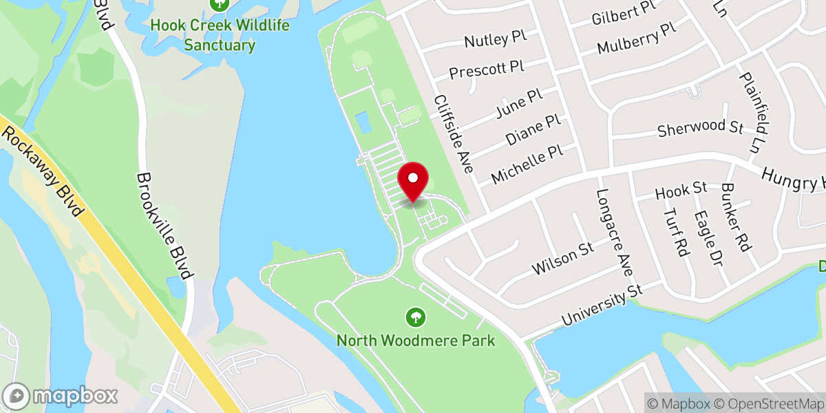 Map showing location of North Woodmere Park
