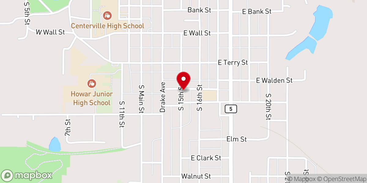 Map showing location of First Evangelical Lutheran Church
