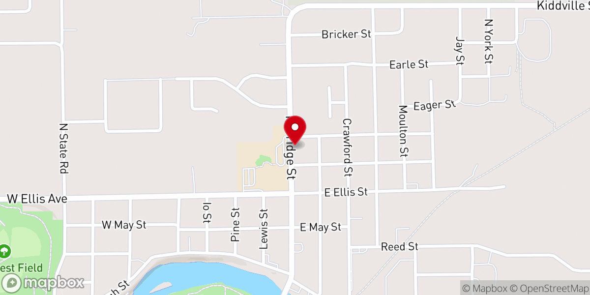 Map showing location of Belding Assembly of God