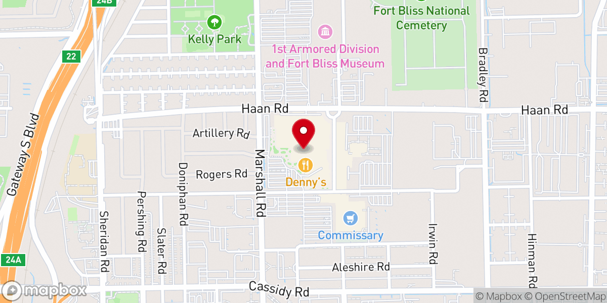 Map showing location of Freedom Crossing at Fort Bliss