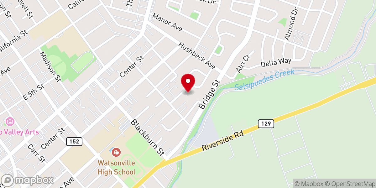 Map showing location of Calvary Christian Center