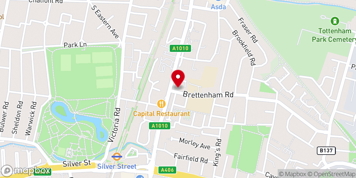 Map showing location of Edmonton Methodist Church