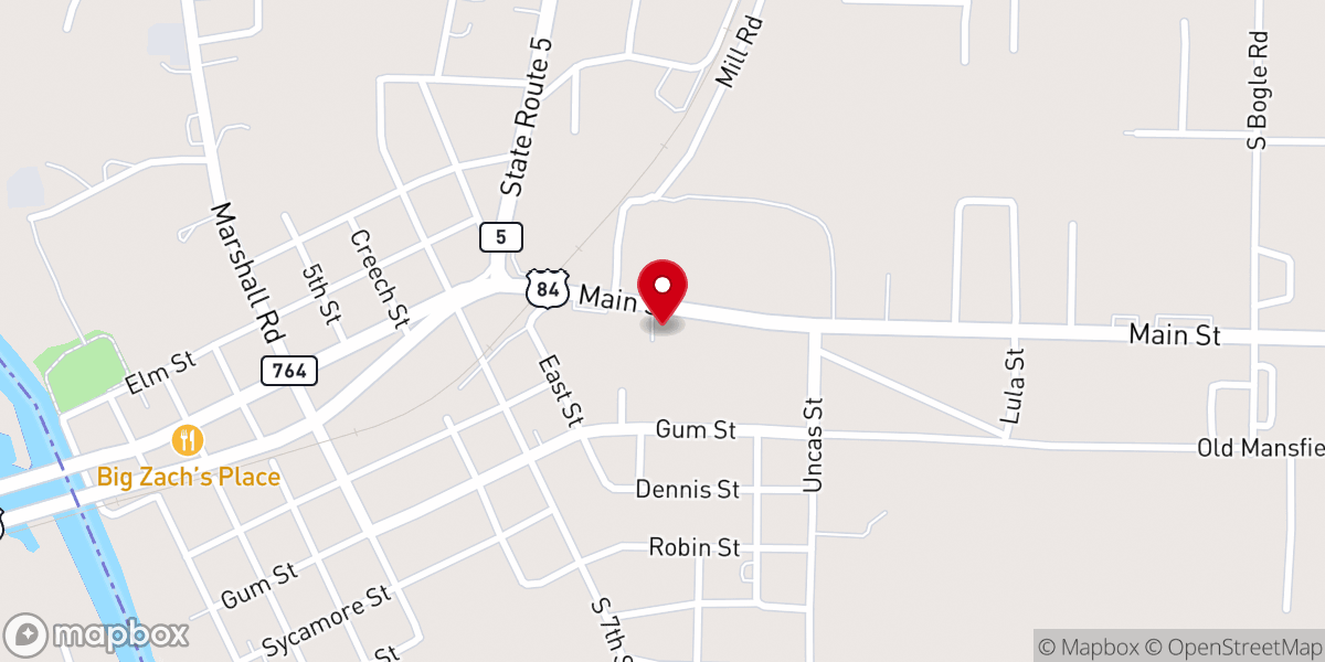 Map showing location of Logansport Missionary Baptist Church