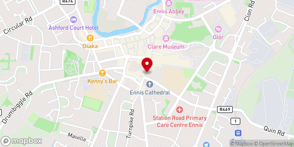 Map showing location of Poet's Corner Bar