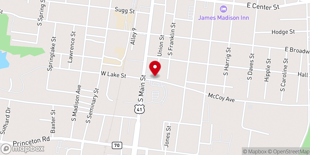 Map showing location of Dalton Church