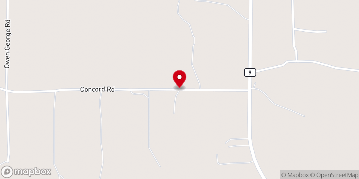 Map showing location of Old Border Missionary Baptist Church