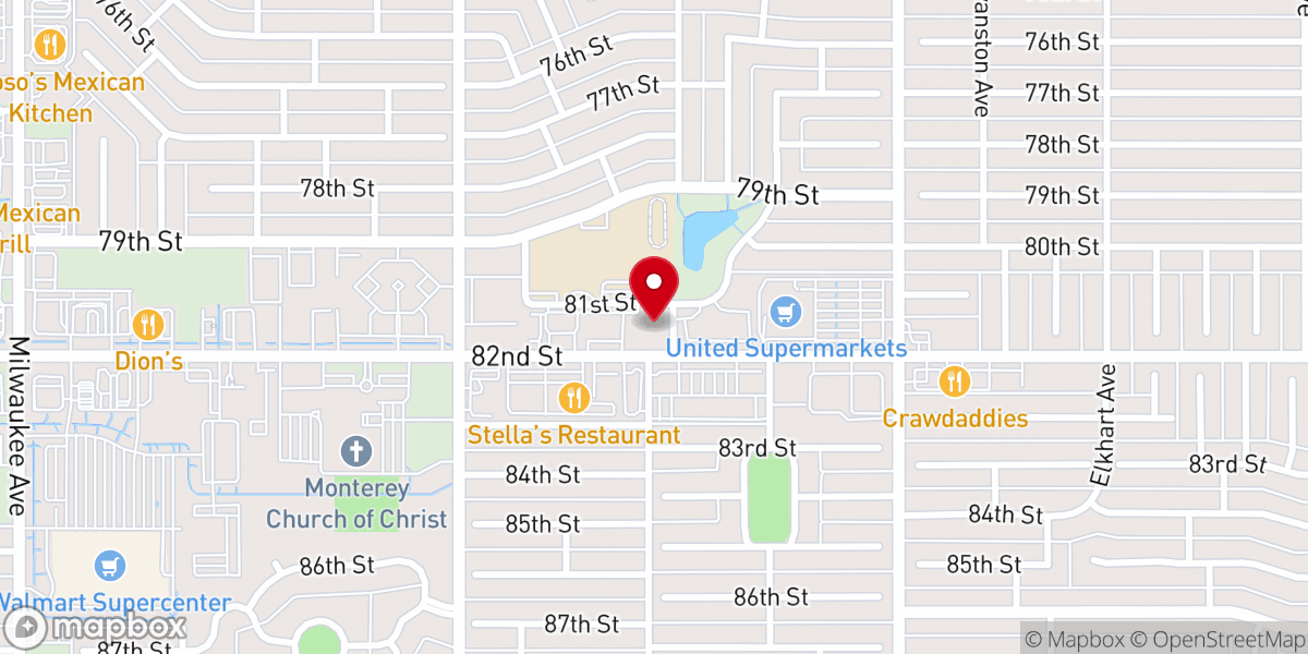Map showing location of St. Andrew Greek Orthodox Church
