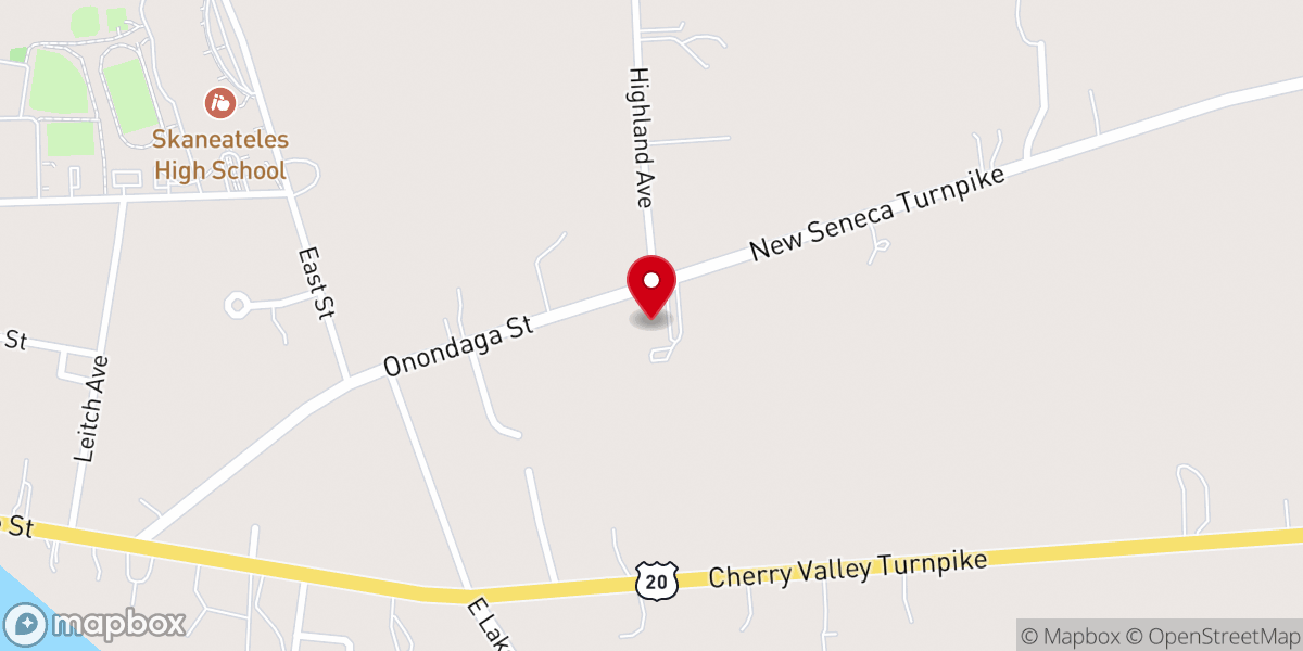 Map showing location of Finger Lakes Reformed Church