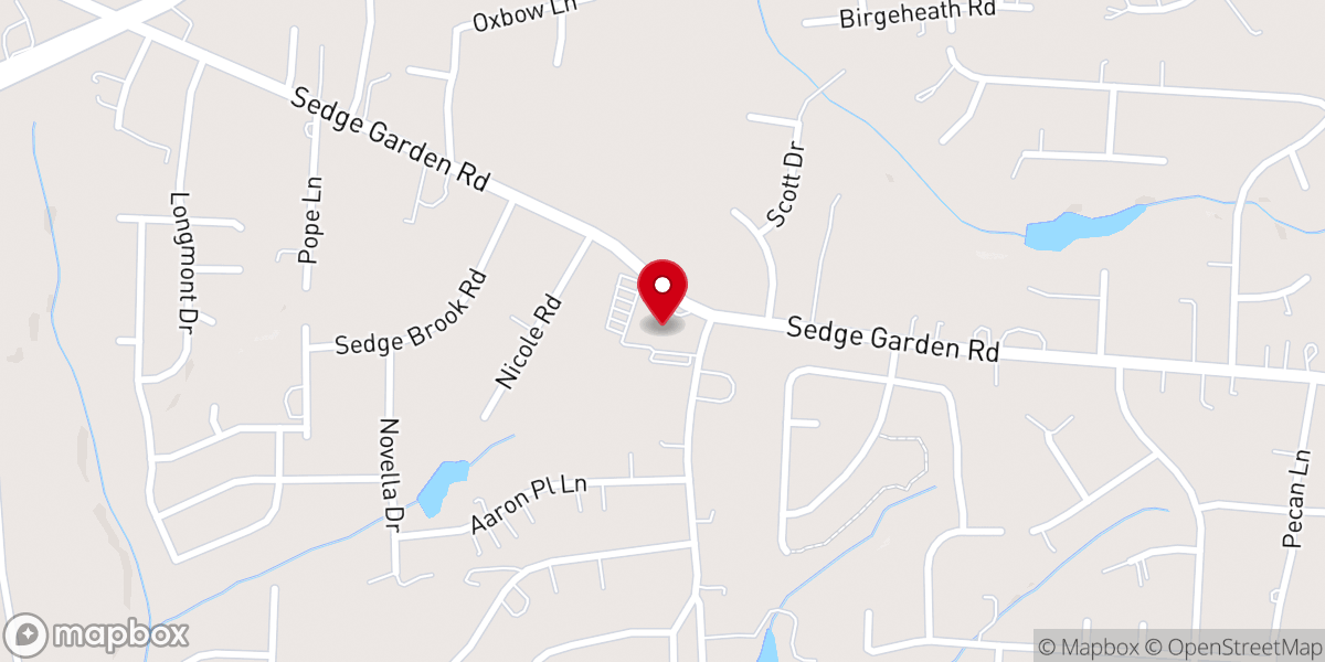 Map showing location of Sedge Garden United Methodist