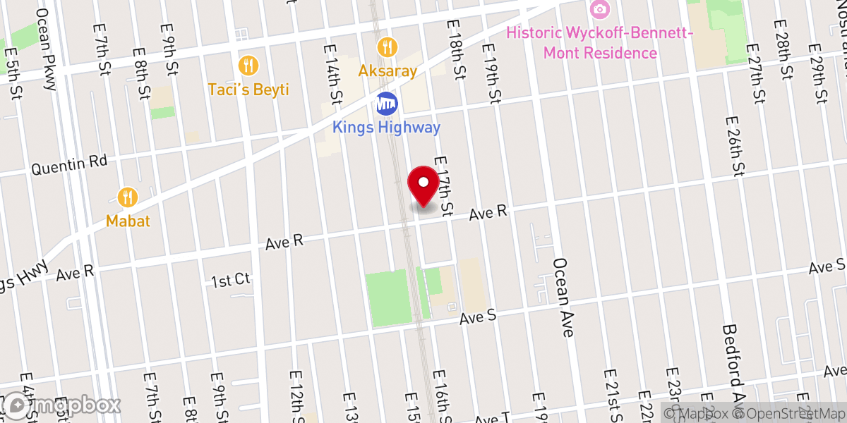 Map showing location of Temple Ahavath Sholom-Flatbush