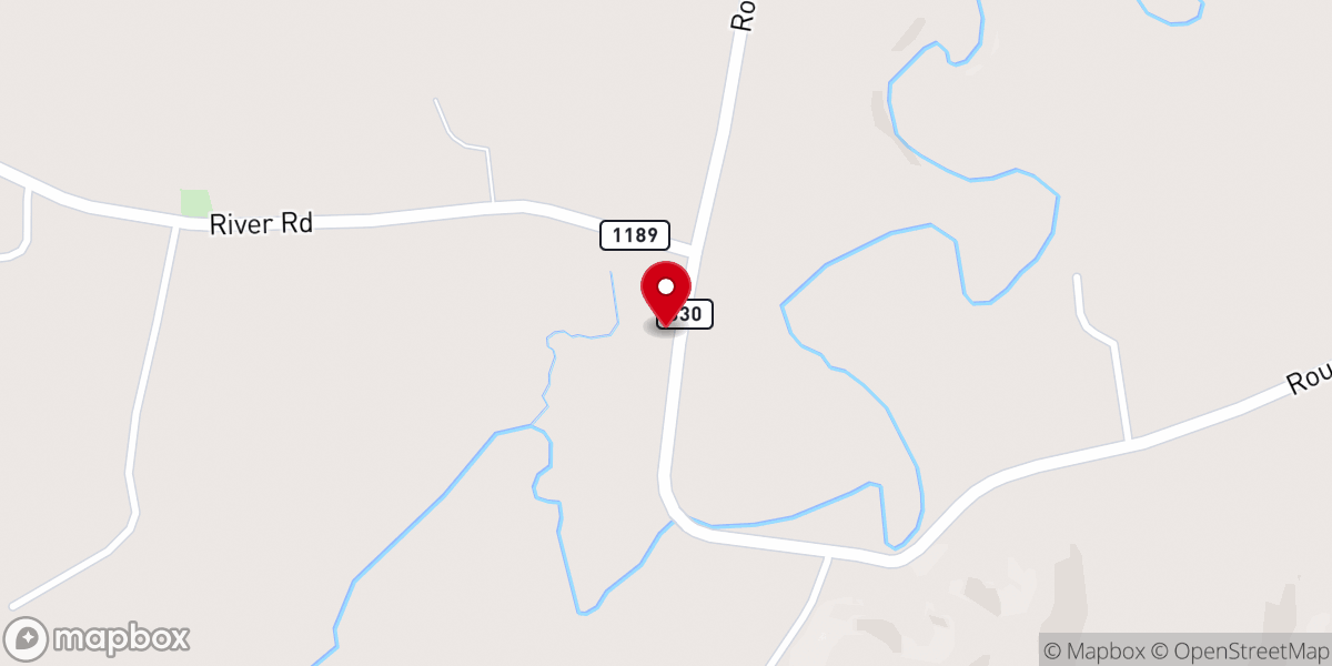 Map showing location of Laurel River Missionary Baptist Church