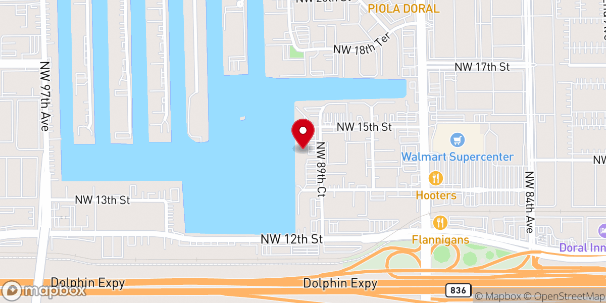 Map showing location of Christ Fellowship Church - Doral