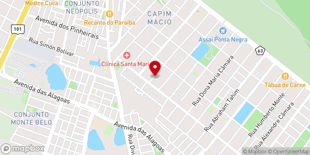 Map showing location of Igreja Batista de Capim Macio