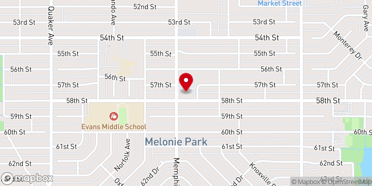 Map showing location of Faith Church Lubbock