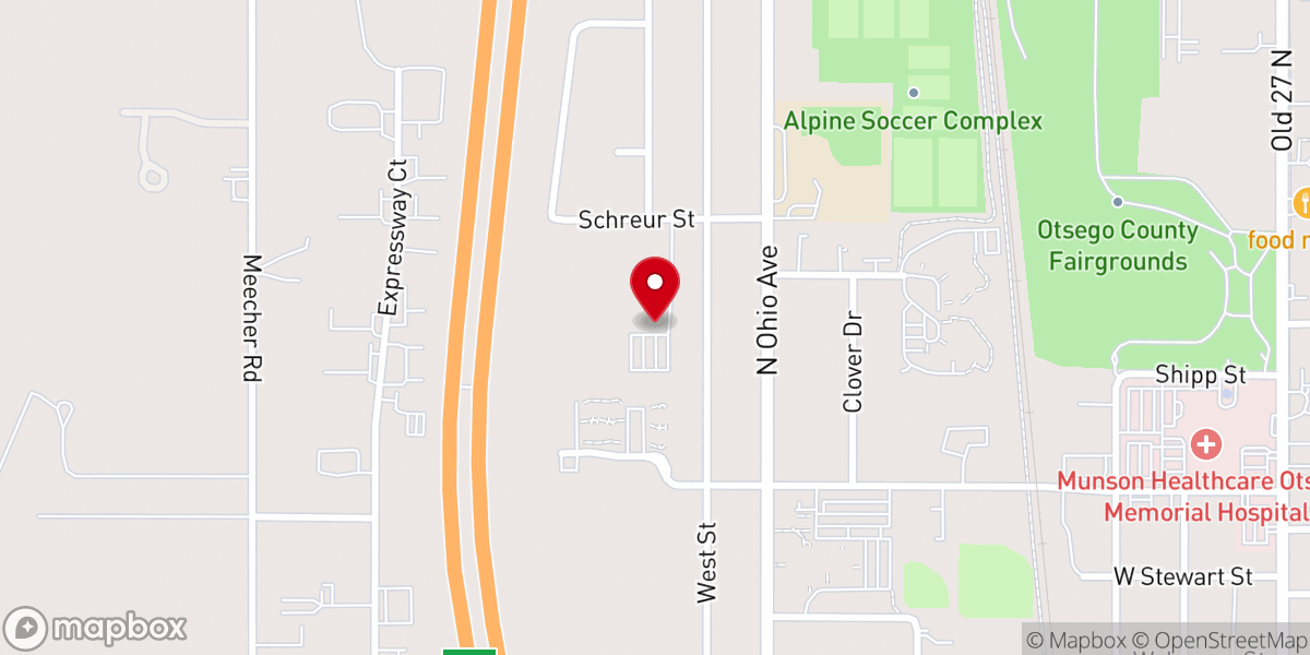 Map showing location of Gaylord Family Fellowship Church