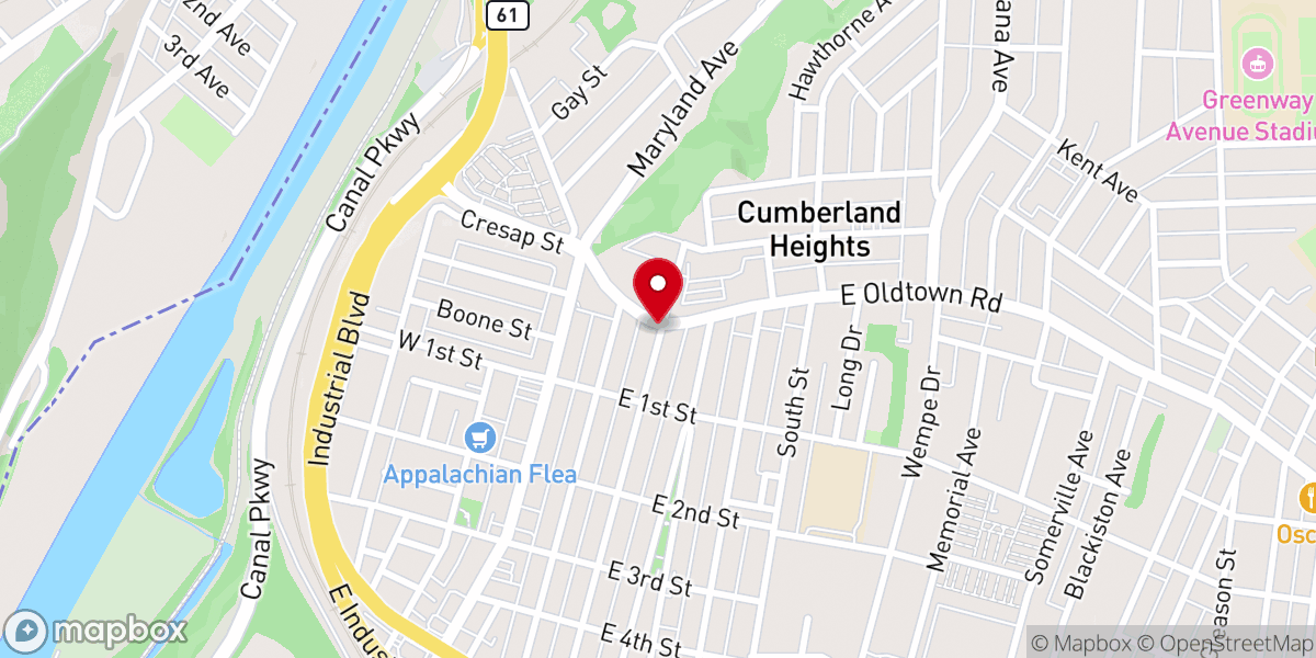 Map showing location of Second Baptist Church