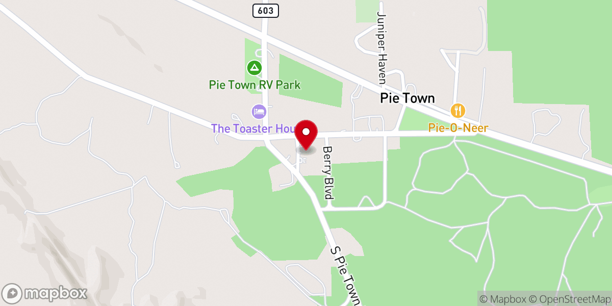 Map showing location of Pie Town Community Center