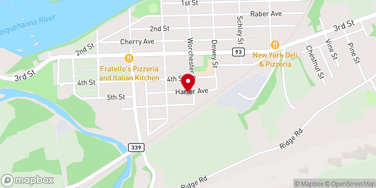 Map showing location of HOPE CENTER OF NESCOPECK PA INC